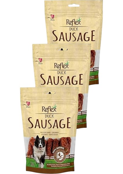 Sausage Ördekli Sosis Köpek Ödül Maması 80GR Üçlü Paket