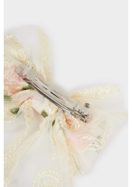 Kadın Kurdele Görünümlü Tüllü Gül Desenli Toka F7683AXNS fiyatları