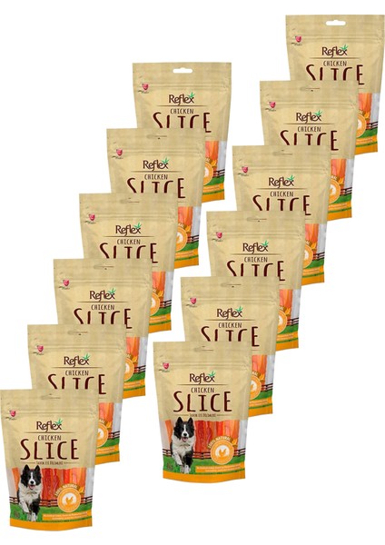Slice Yumuşak Tavuk Dilimi Köpek Ödül Maması 80GR Onikili Paket
