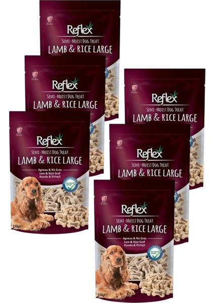Semi Moist Kuzulu ve Pirinçli Large Yarı Yumuşak Köpek Ödül Maması 150 gr Altılı Paket