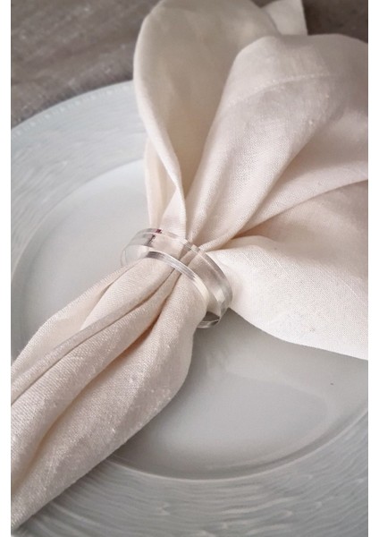 6'lı Şeffaf Akrilik Peçete Halkası, Daire Desenli, 8 mm Kalınlık, Şık ve Pratik Kullanım fiyatları