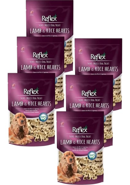 Semi Moist Kuzulu ve Pirinçli Küçük Kalp Köpek Ödül Maması 150 gr Altılı Paket