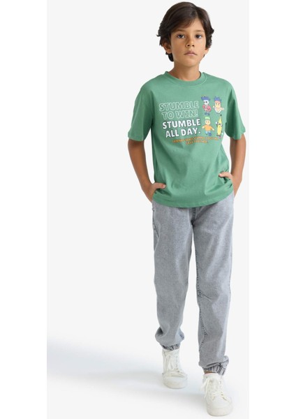 Erkek Çocuk Stumble Guys Bisiklet Yaka Kısa Kollu Tişört F5170A825AU fiyatları