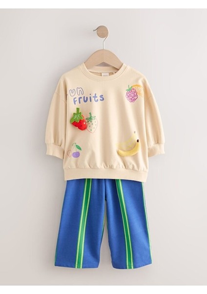 Pamuklu Krem Meyve Desenli Uzun Kollu Alt Üst Takım fiyatları
