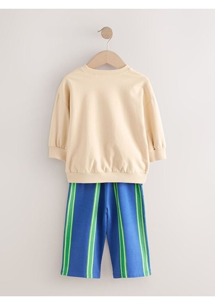 Pamuklu Krem Meyve Desenli Uzun Kollu Alt Üst Takım modelleri