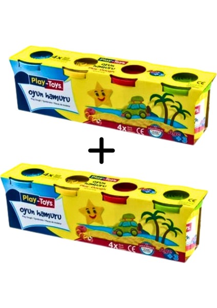 Play Toys Renkli Oyun Hamuru Seti 4’lü – Çocuklar Için Güvenli, Yumuşak ve Eğitici Aktivite Hamuru( 2 Adet)