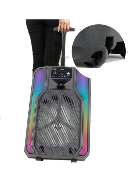 GTS-1958 Rgb Işıklı Mikrofonlu 8" Bluetooth Hoparlör – Taşınabilir Karaoke Sistemi