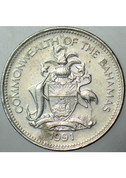 Bahamalar 25 Cent 1991 Yelkenli Tekne Temalı. fiyatları
