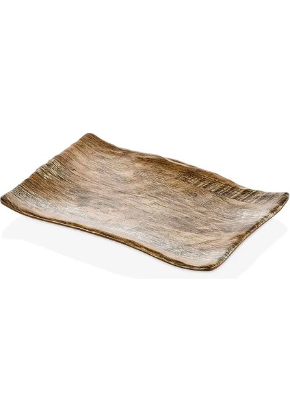 30027.SI - Terra Sierra 3'lü Dikdörtgen Ahşap Görünümlü Tabak Seti 27,7X19,2 Cm, Thermoset Melamin