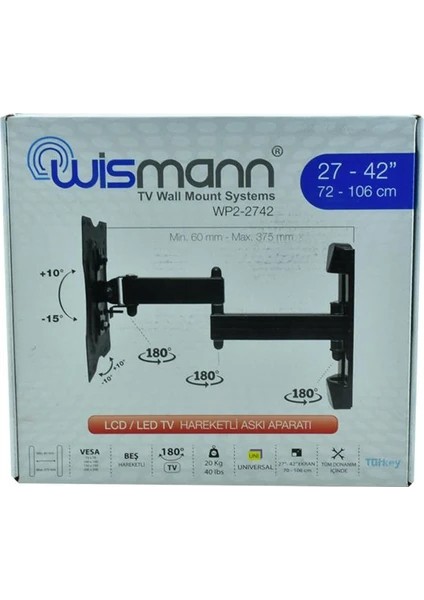 WP2-2742 72-106 cm Hareketli Tv Askı Aparat modelleri