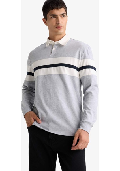 Regular Fit Polo Yaka Uzun Kollu Tişört E9382AX25AU modelleri