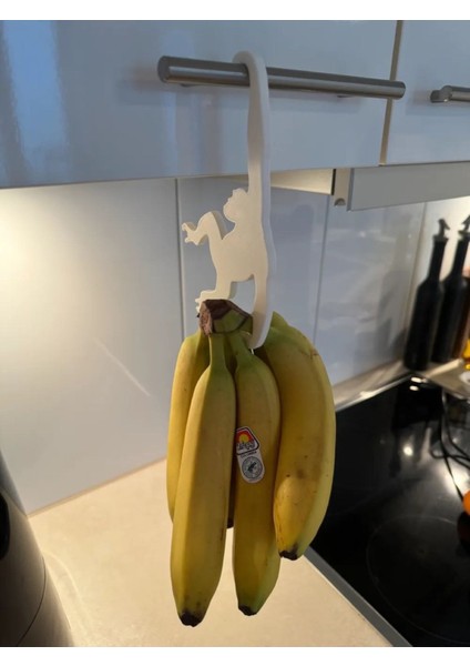 Maymun Figürlü Muz Askısı, Renkli ve Şık Mutfak Dekoru