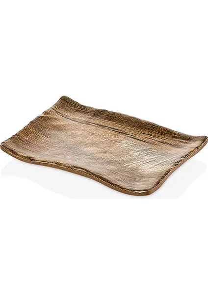 27023.SI - Terra Sierra 3'lü Oval Ahşap Görünümlü Tabak Seti 23,3X14,5 Cm, Thermoset Melamin