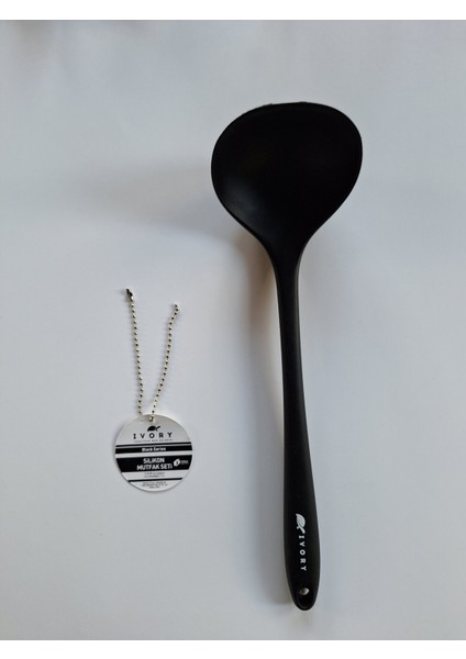 Siyah 3'lü Set: Yanmaz ve Yapışmaz Kevgir, Spatula, Kepçe, Kaliteli Mutfak Malzemeleri modelleri