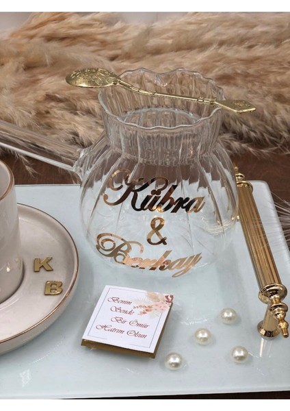 Turuncu Kişiye Özel Baskılı Cezve, Nişan ve Damat Sözleriyle Cam Cezve fiyatları