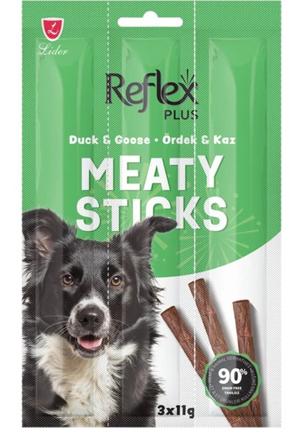 Meaty Sticks Ördek ve Kaz Etli Köpek Ödül Çubuğu 3X11GR Otuzlu Paket