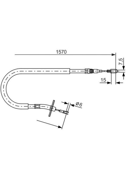 1987477860 - Fren Halatı Arka Sol Mercedes Sprınter B904 96 06 1565MM/1390MM