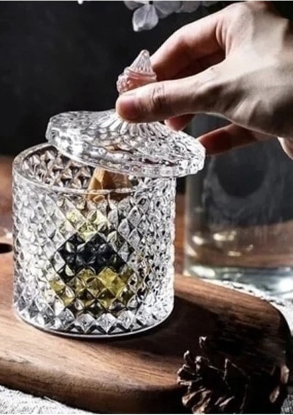 Turuncu Kesme Kapaklı Cam Şekerlik, Şık ve Kullanışlı Ev Dekoru Ürünü