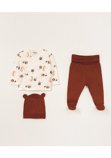 Honey Bear Tema Üçlü Zıbın Set