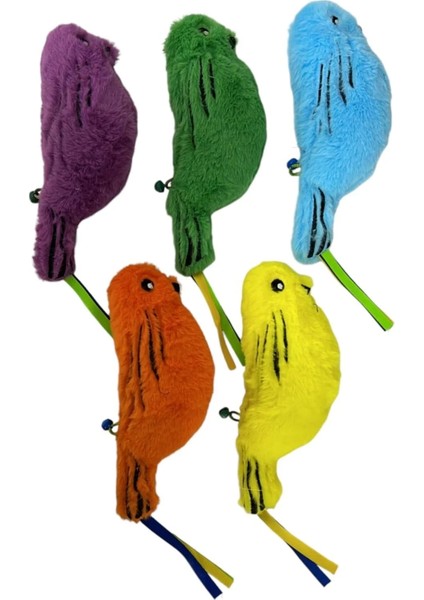 Catnipli Zilli Peluş Kuş Kedi Köpek Oyuncağı Çeşitli Renklerde 8 cm x 30 cm modelleri