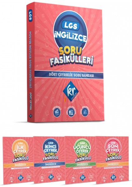 KR Akademi 8. Sınıf LGS İngilizce Soru Fasikülleri Dört Çeyreklik Soru Bankası