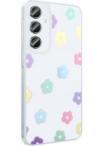 Galaxy A16 Kılıf Şeffaf Figürlü Zore Folk Sert Kapak - Papatya