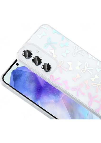 Galaxy A16 Kılıf Şeffaf Figürlü Zore Folk Sert Kapak - Papatya