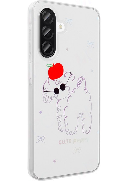 Galaxy A26 Kılıf Şeffaf Figürlü Zore Folk Sert Kapak - Papatya modelleri