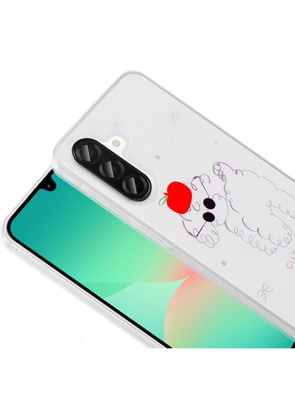 Galaxy A26 Kılıf Şeffaf Figürlü Zore Folk Sert Kapak - Papatya