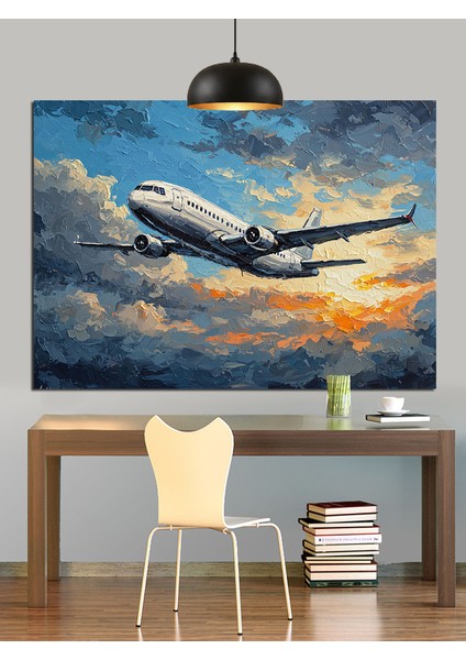 Uçan Yolcu Uçak Dekoratif Kanvas - Mdf Ahşap Tablo fiyatları