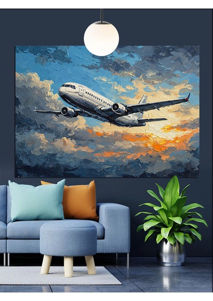 Uçan Yolcu Uçak Dekoratif Kanvas - Mdf Ahşap Tablo modelleri