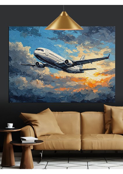 Uçan Yolcu Uçak Dekoratif Kanvas - Mdf Ahşap Tablo fırsatları
