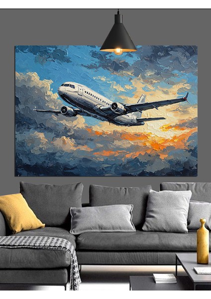 Uçan Yolcu Uçak Dekoratif Kanvas - Mdf Ahşap Tablo indirimleri