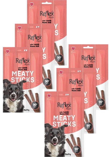 Meaty Sticks Kuzu Etli Köpek Ödül Çubuğu 3X11GR Altılı Paket
