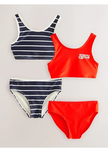 Kırmızı/çizgili Bikini Takımı 2 Parça