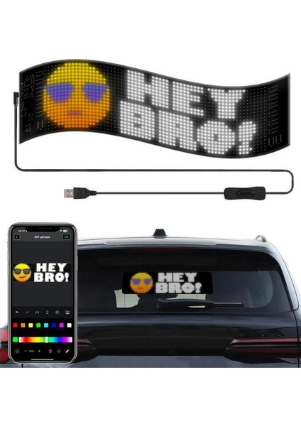 RP937 LED Matrix Panel 16X64CM Telefon Kontrollü Kayar LED Animasyon Aydınlatma fırsatları