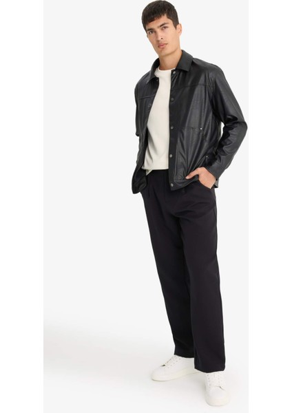 Su İtici Regular Fit Çıtçıtlı Suni Deri İç Cepli Ceket Mont F9779AX25WN fiyatları