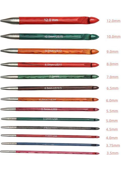 Çantalı Misinalı Renkli Kanca Cilalı 13'lü Tığ Seti modelleri