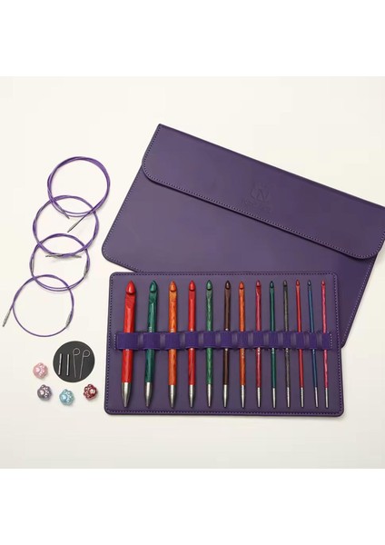 Çantalı Misinalı Renkli Kanca Cilalı 13'lü Tığ Seti