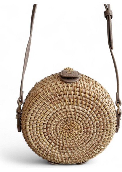 Kadın Yazlık Küçük Yuvarlak Hasır Çanta 107210410