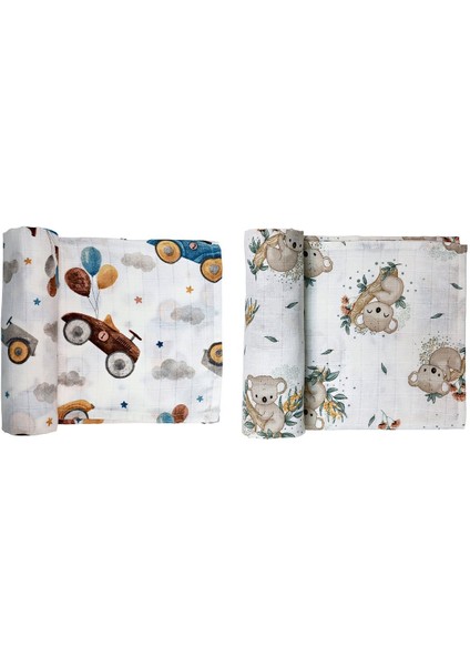 Müslin Örtü Ikili 90X90 Minicik Uçan Arabalar - Minicik Koala Sevgisi fiyatları