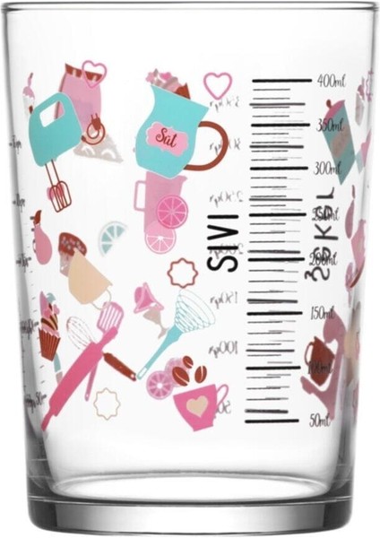 3 Ölçekli Şeffaf Ölçü Bardağı 520 Cc, Beyaz