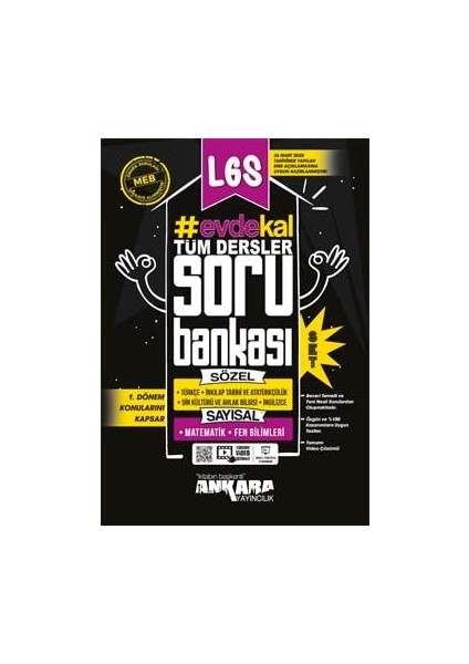 LGS 1. Dönem Evde Kal Sayısal + Sözel Soru Bankası Seti