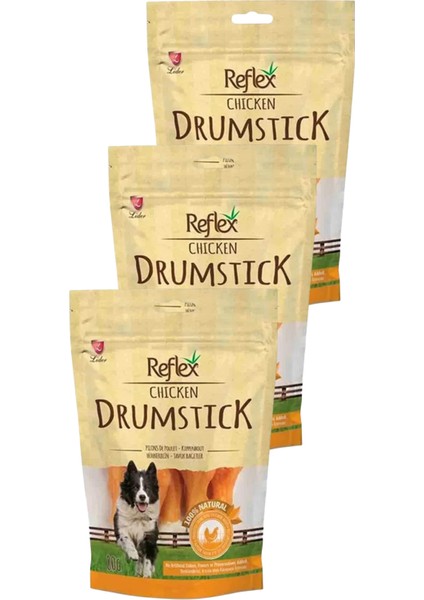 Drumstick Tavuk Baget Köpek Ödül Maması 80GR Üçlü Paket