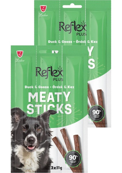 Meaty Sticks Ördek ve Kaz Etli Köpek Ödül Çubuğu 3X11GR Ikili Paket