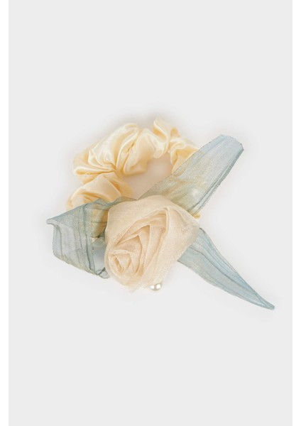 Kadın Gül Desenli Lastik Toka F8254AXNS