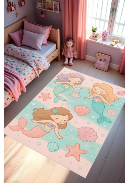 Dijital Baskı Çocuk Odası Halısı Makinede Yıkanabilir Anti Bakteriyel Leke Tutmaz Kaymaz Taban. fiyatları