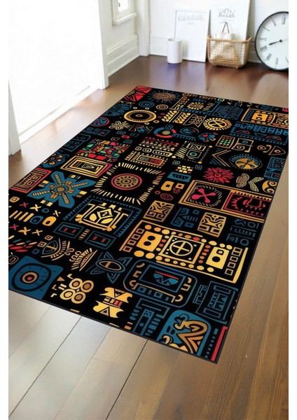 Makinede Yıkanabilir Iskandinav Temalı Kaymaz Taban Leke Tutmaz Çocuk Halısı Salon Halısı ve Yolluk