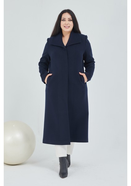 Kadın Büyük Beden Mendil Yaka Manto modelleri