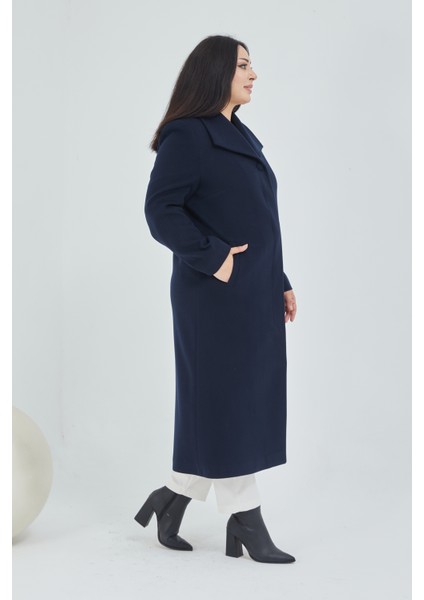 Kadın Büyük Beden Mendil Yaka Manto